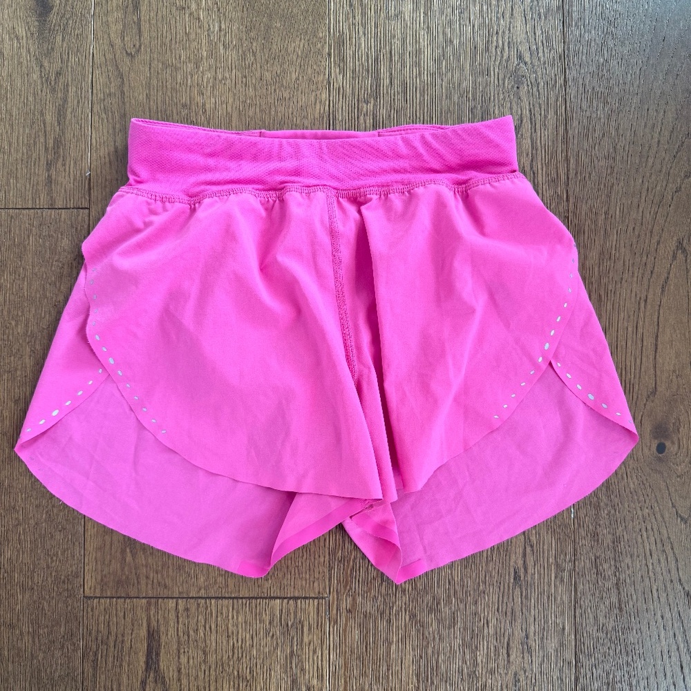 Lululemon women fast and free 3 inch inseam and hot pink